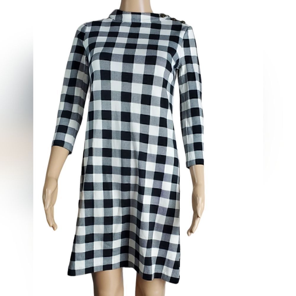 Talbots Black & White Checkered Dress